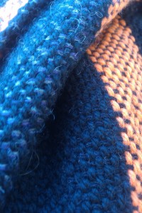 Closeup of the "his" scarf